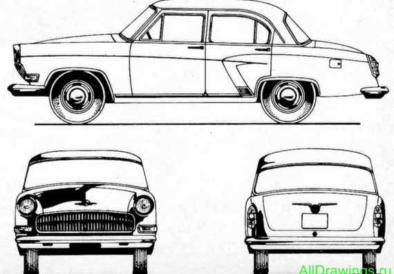 GAZ 21 Volga (1970) - drawings (figures) of the car